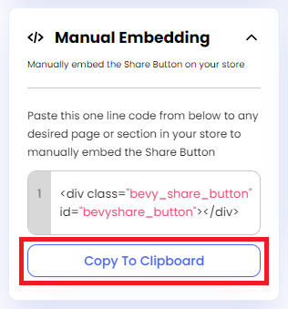 Screenshot of Manual Embedding-Copy To Clipboard