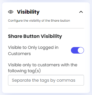 Screenshot of Share Button Visibility-ON